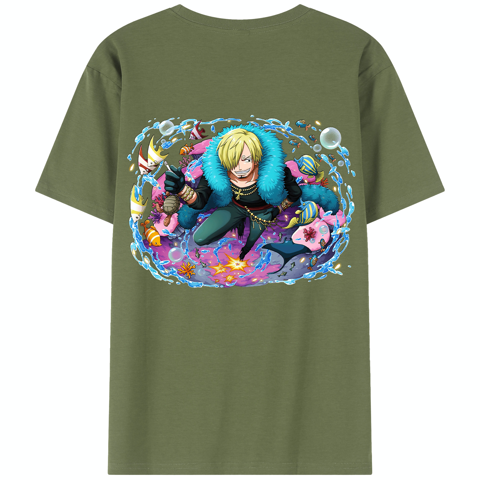 ワンピース サンジ ONE PIECE Sanji 綿100％半袖Tシャツ（背面プリント）